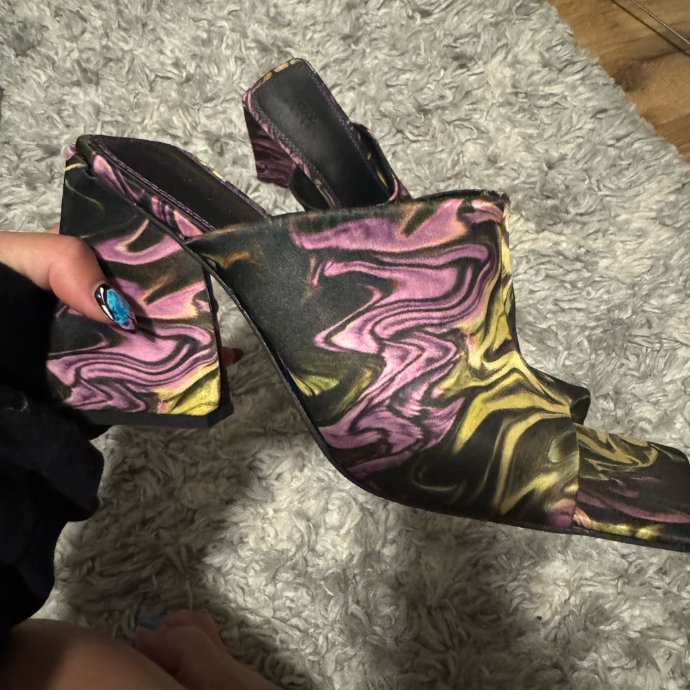 Colorful Funky Open-Toe Heels - Picture 3 of 3
